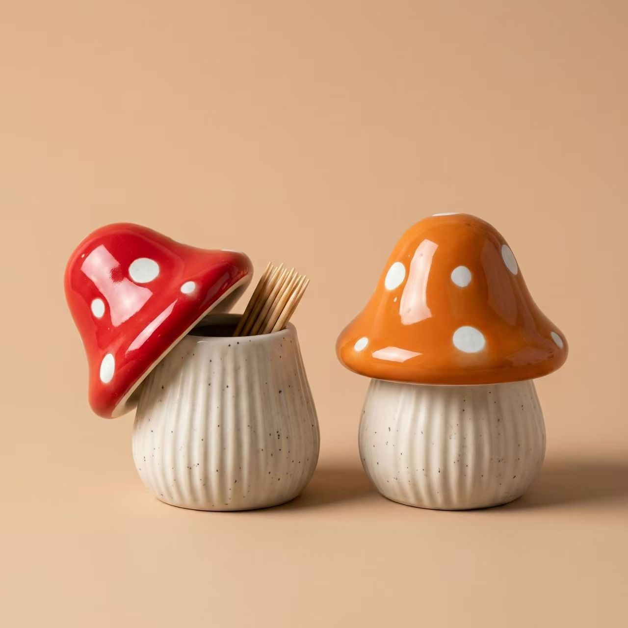 Cartoon Mushroom Ceramic Stora - Food Storage For Room ulasan dan harga