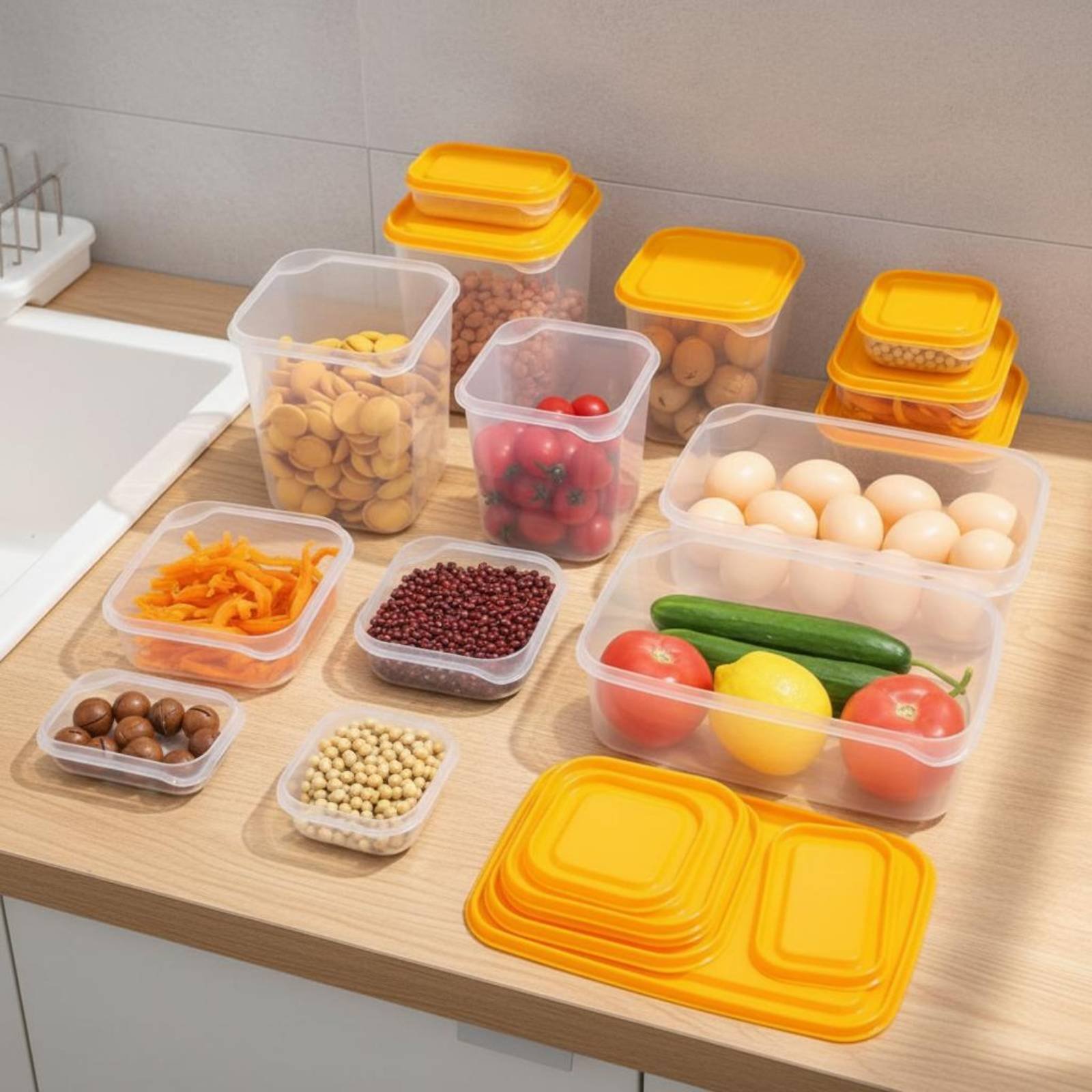 17 Pieces Fridge Storage Box S - Set Food Storage ulasan dan harga