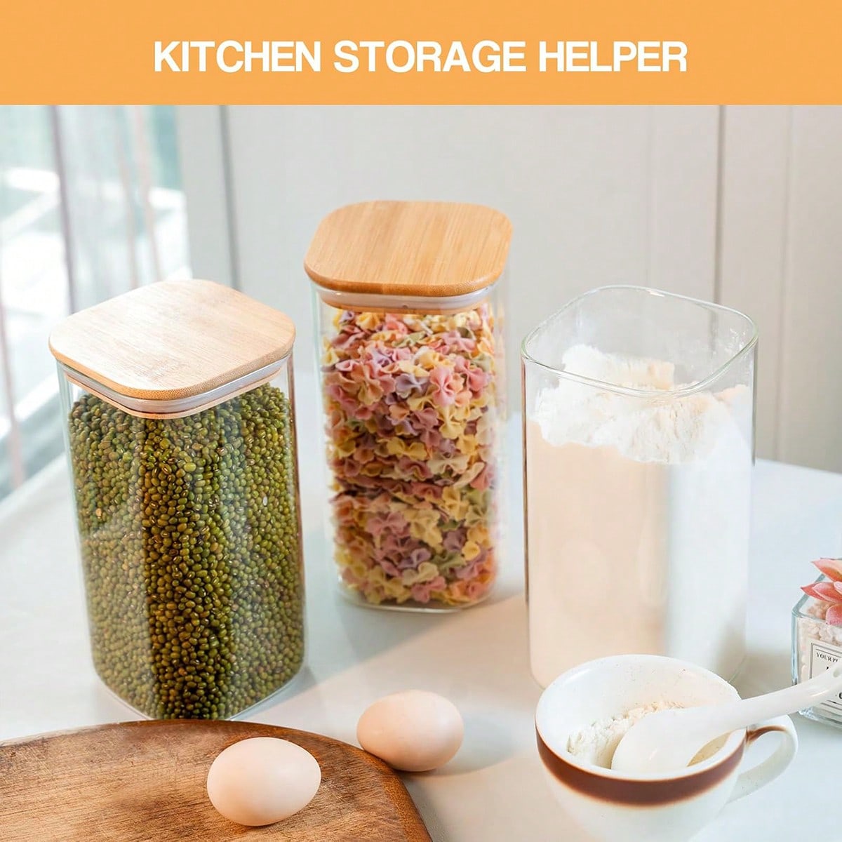 6 Pack Glass Food Storage Jars - Food Storage Jars Airtight ulasan dan harga
