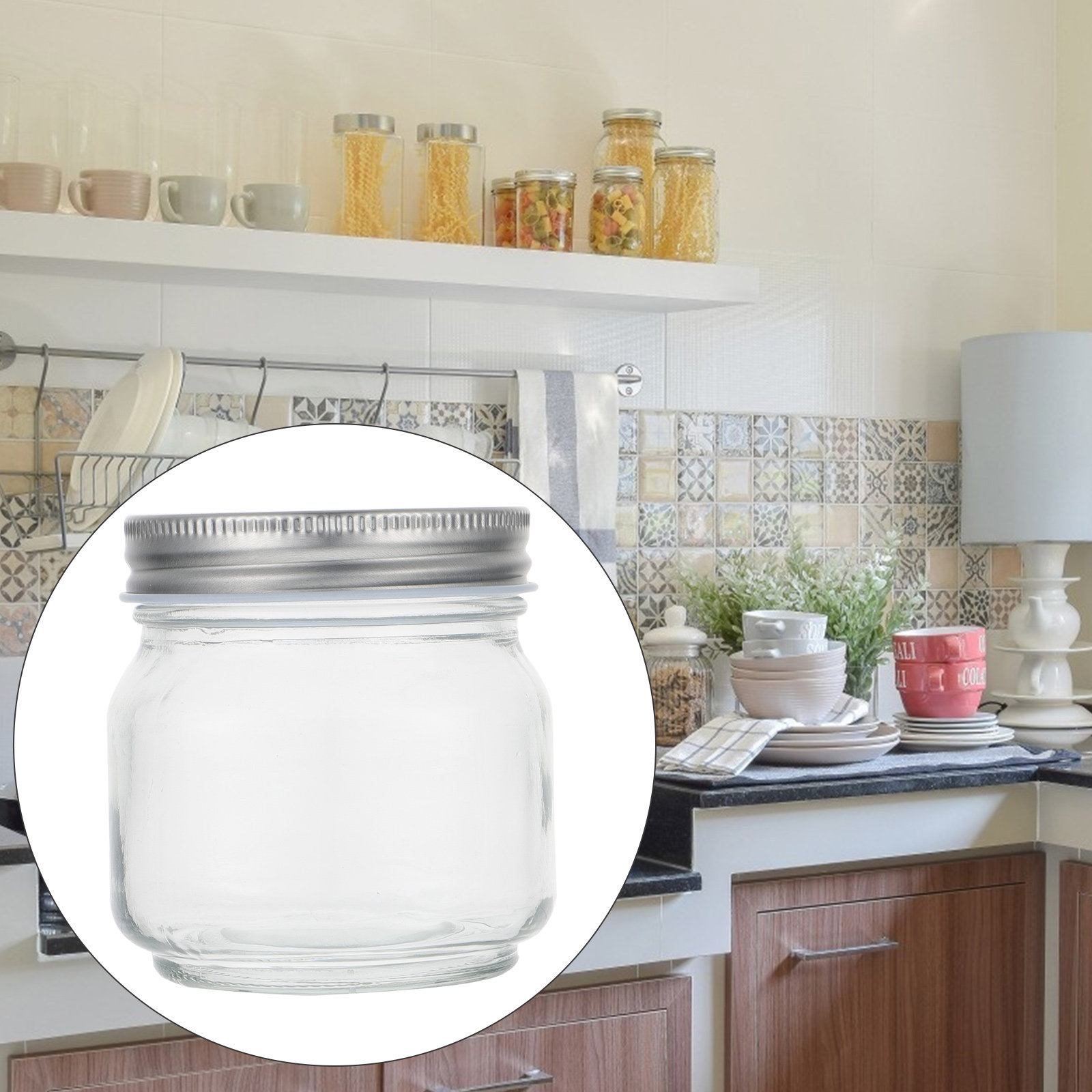 6Pcs Thick Transparent Glass M - Food Storage Jars Airtight ulasan dan harga