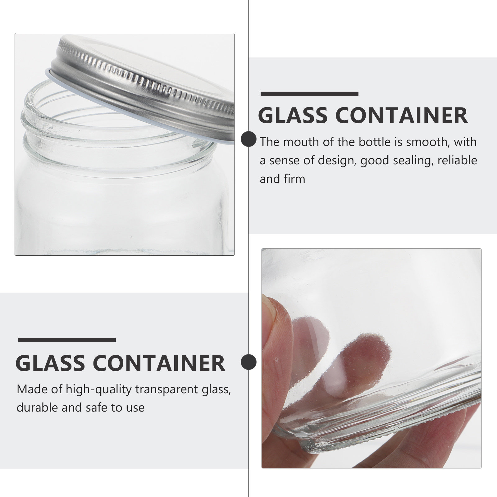 6Pcs Thick Transparent Glass M - Food Storage Jars Airtight ulasan dan harga