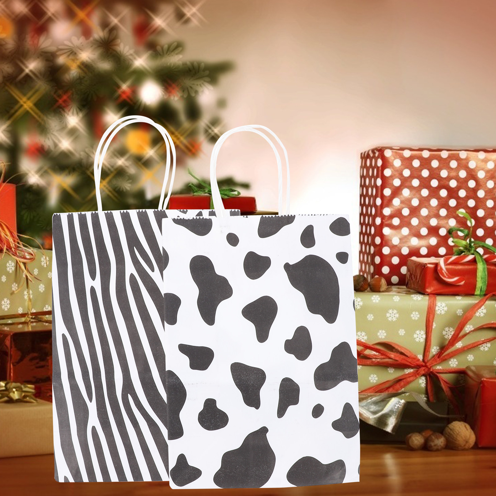 24Pcs Gift Paper Packaging Bag - Zebra Food Storage ulasan dan harga