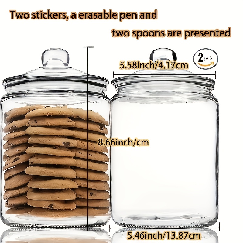 2pcs Glass Pantry Jar with Cla - Food Storage Containers Set ulasan dan harga
