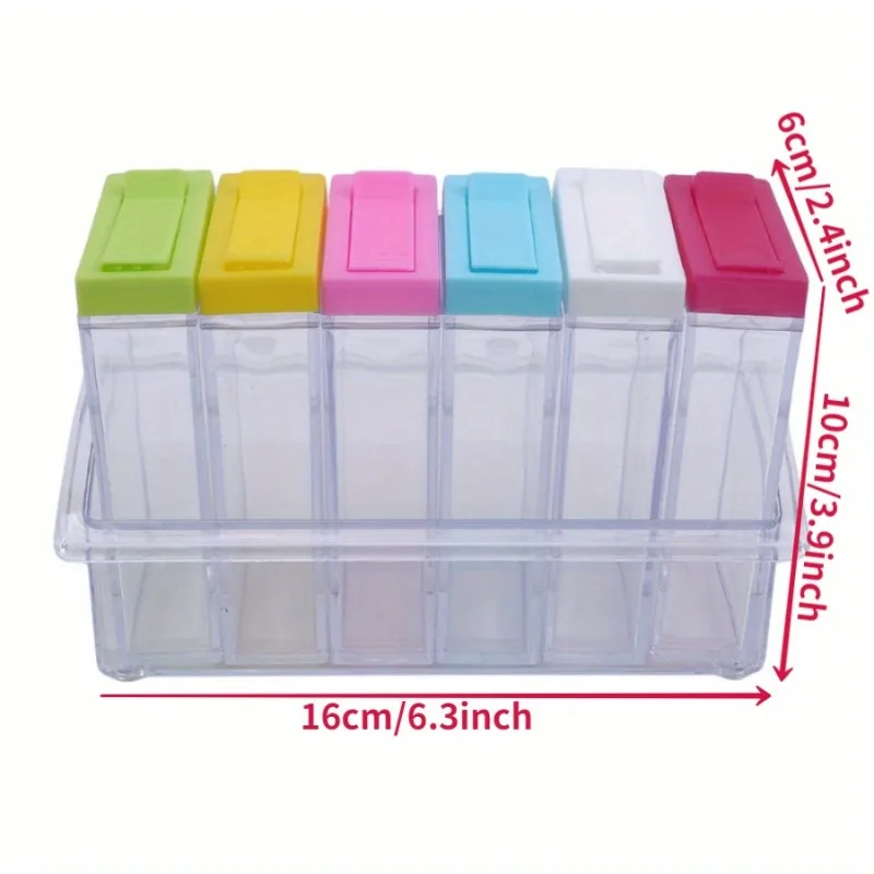 Transparent Seasoning Six Grid - Food Storage For Room ulasan dan harga