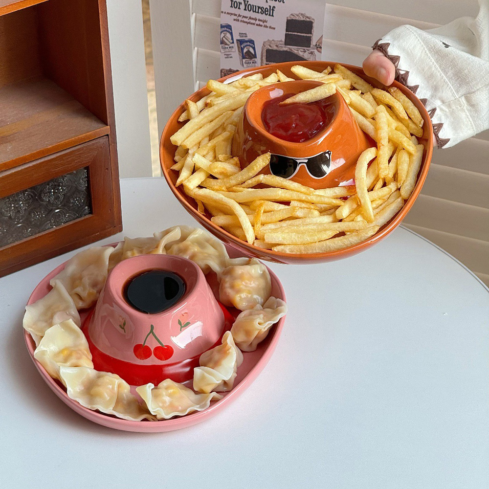 Novelty Cowboy Hat Ceramic Tra - Food Storage Dividers ulasan dan harga