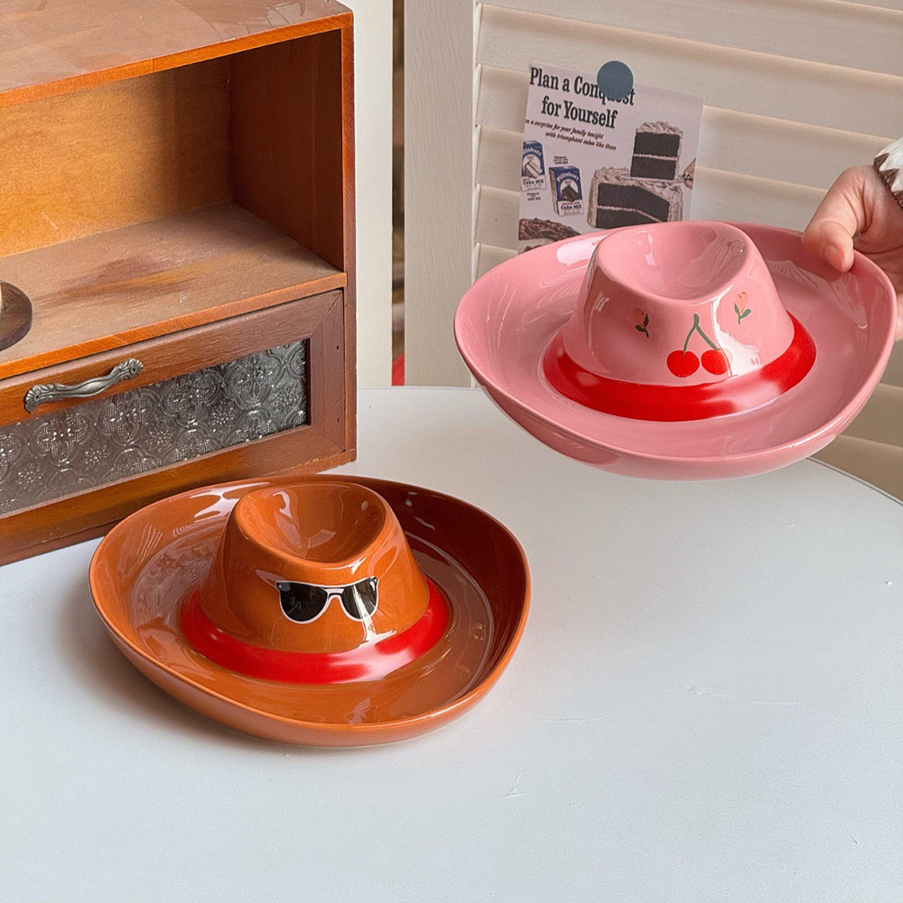 Novelty Cowboy Hat Ceramic Tra - Food Storage Dividers ulasan dan harga