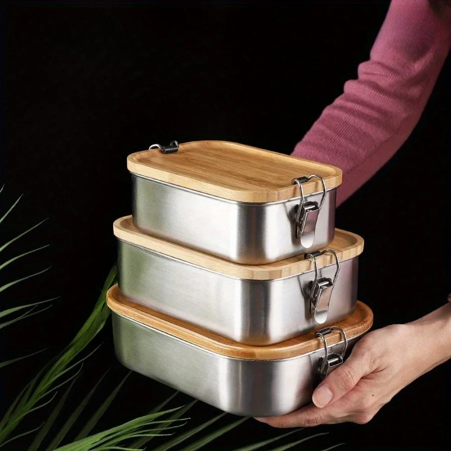 New 304 Stainless Steel Bamboo - Food Storage Method ulasan dan harga