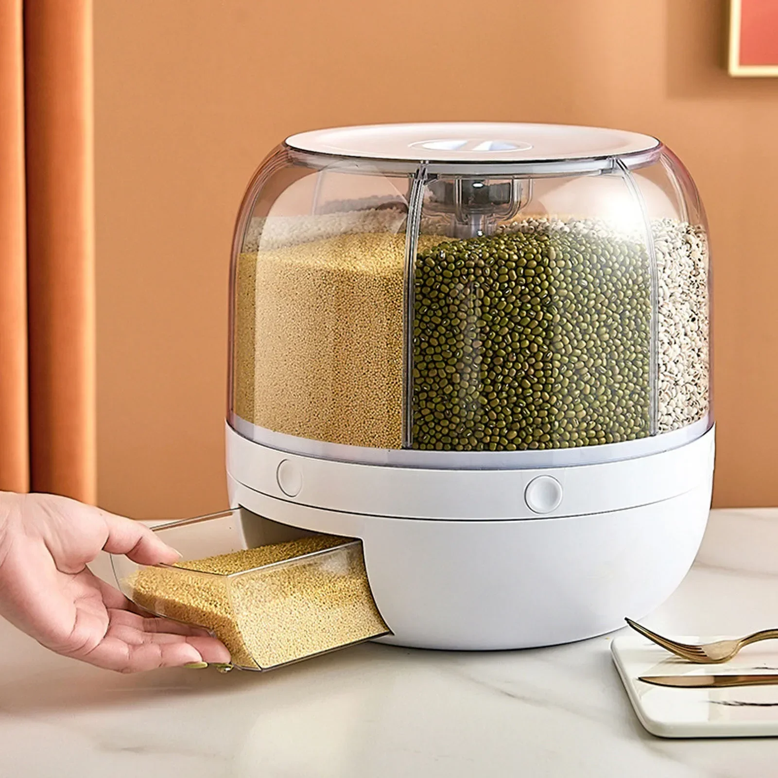 6-Compartment 360° Rotating Ai - Food Storage Pantry ulasan dan harga
