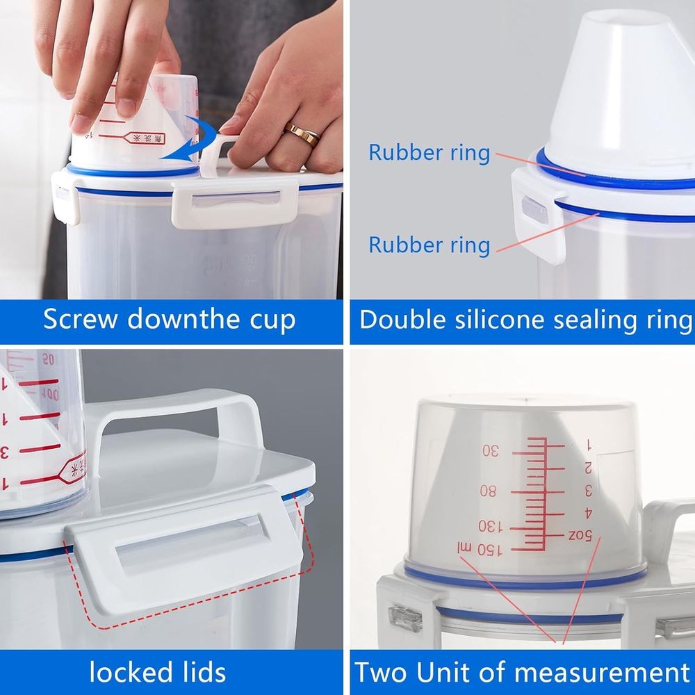 5.5 Lbs Rice Airtight Dry Food - Set Food Storage ulasan dan harga