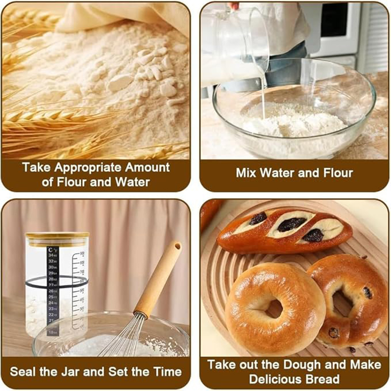 Sourdough Starter Jar Kit Sour - Food Storage Glass ulasan dan harga