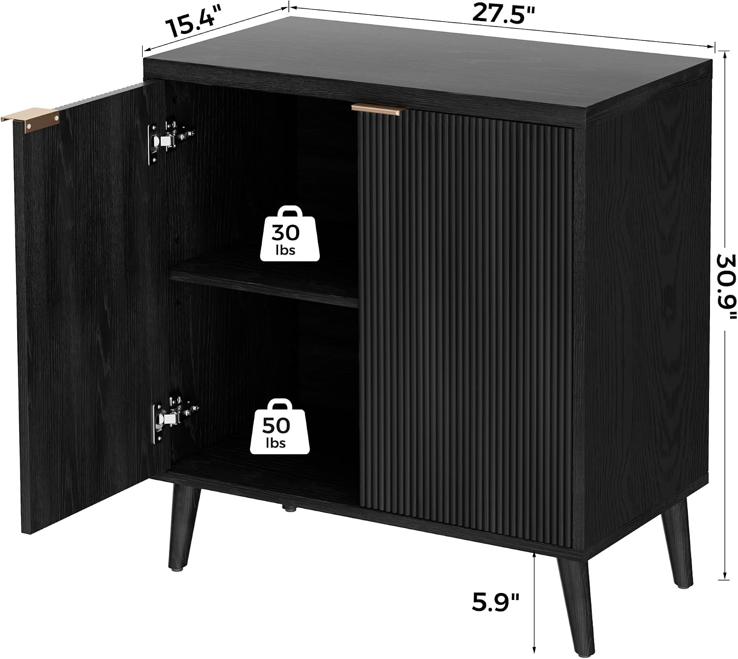 Fluted Buffet Cabinet With Sto - Food Storage For Room ulasan dan harga