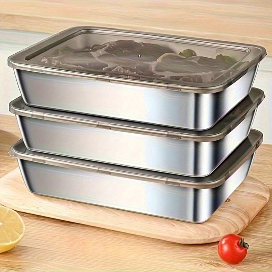 6pcs(3 Boxes+ 3 Lids) Stainles - Set Food Storage ulasan dan harga