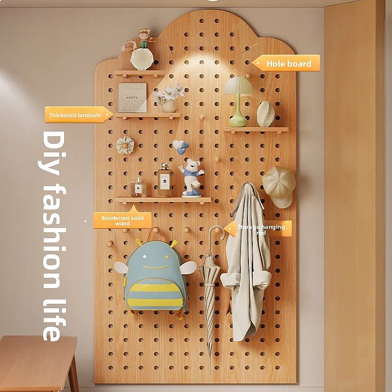 Solid Wood Pegboard Storage Sh - Food Storage For Room ulasan dan harga