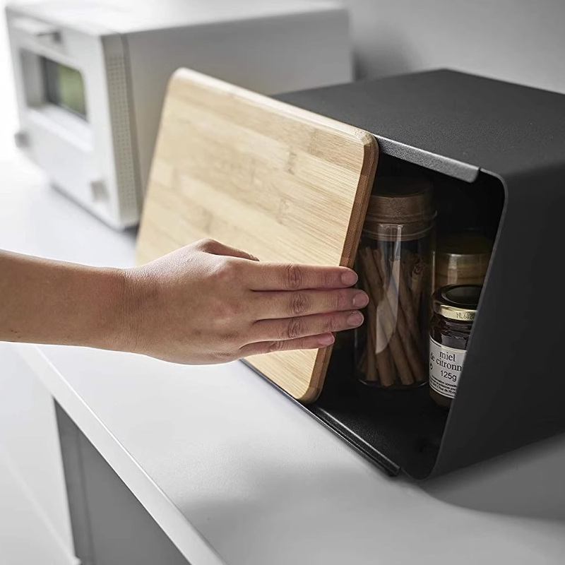 Bamboo Bread Box for Kitchen S - Food Storage Pantry ulasan dan harga
