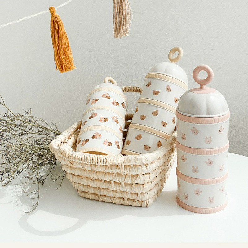 Cute Bear Milk Powder Box Baby - Food Storage Baby ulasan dan harga