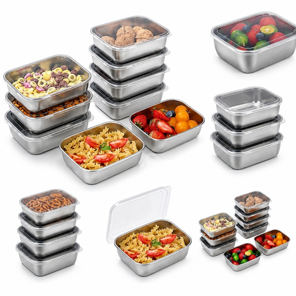 6PCS Stainless Steel Food Stor - Set Food Storage ulasan dan harga