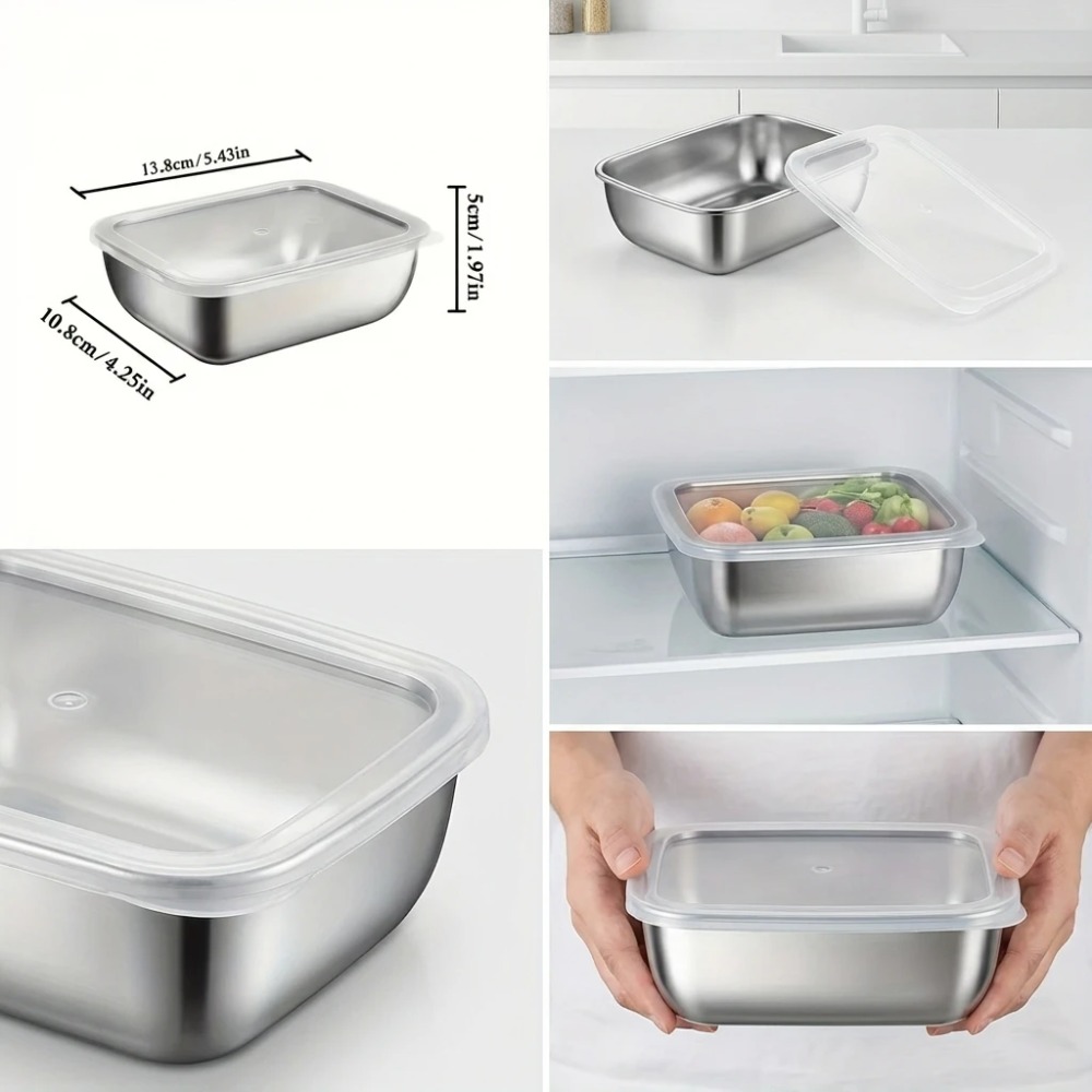 6PCS Stainless Steel Food Stor - Set Food Storage ulasan dan harga