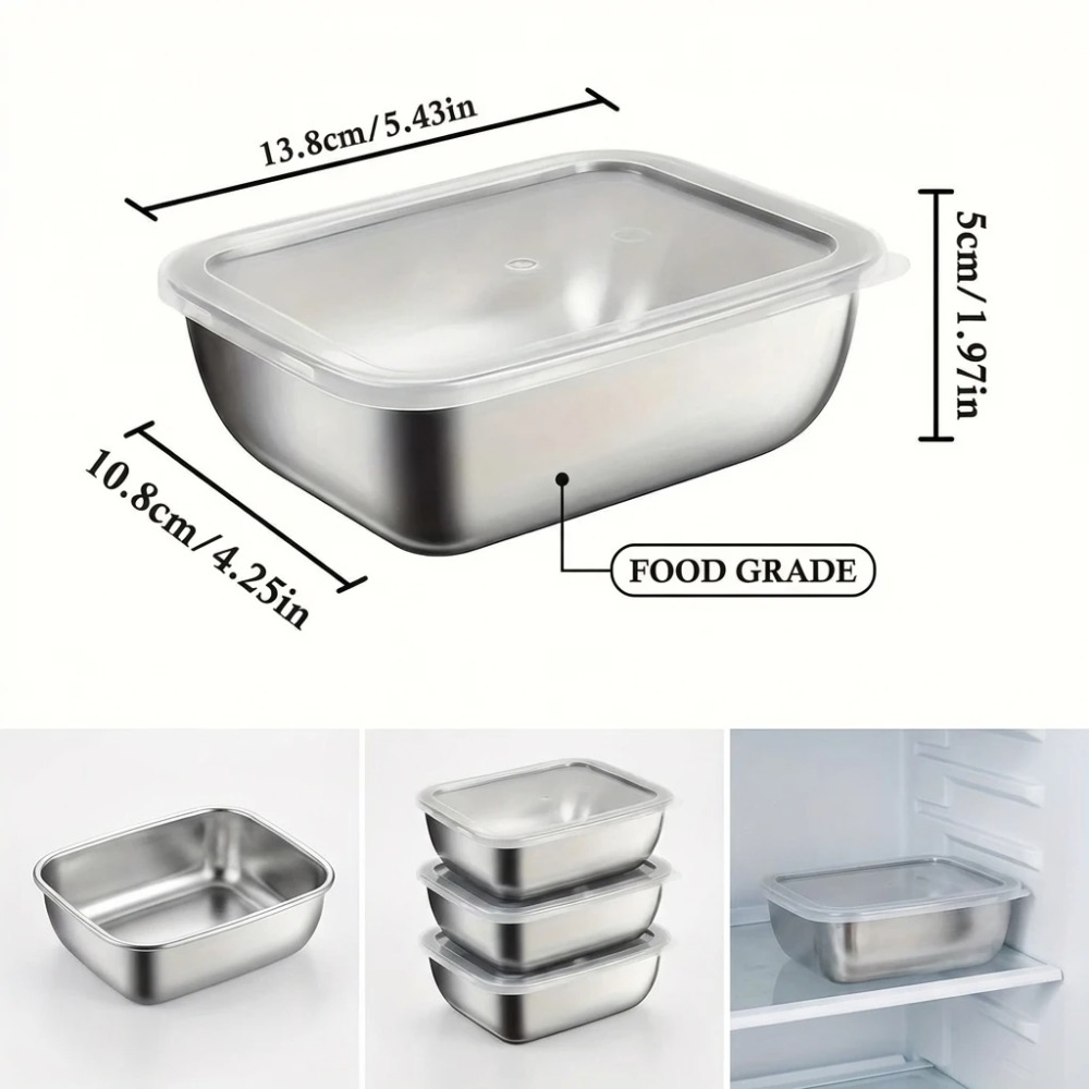6PCS Stainless Steel Food Stor - Set Food Storage ulasan dan harga