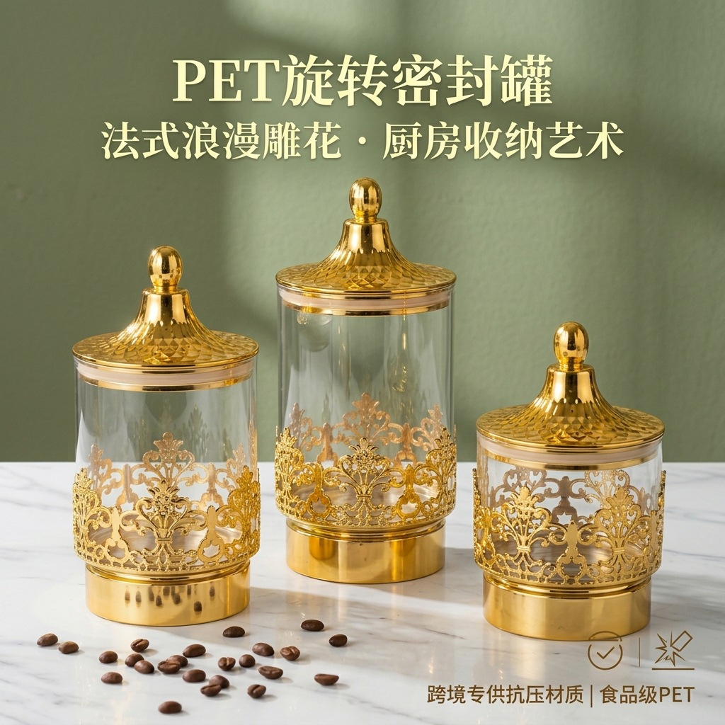 European Transparent Gold-plat - Food Storage For Room ulasan dan harga