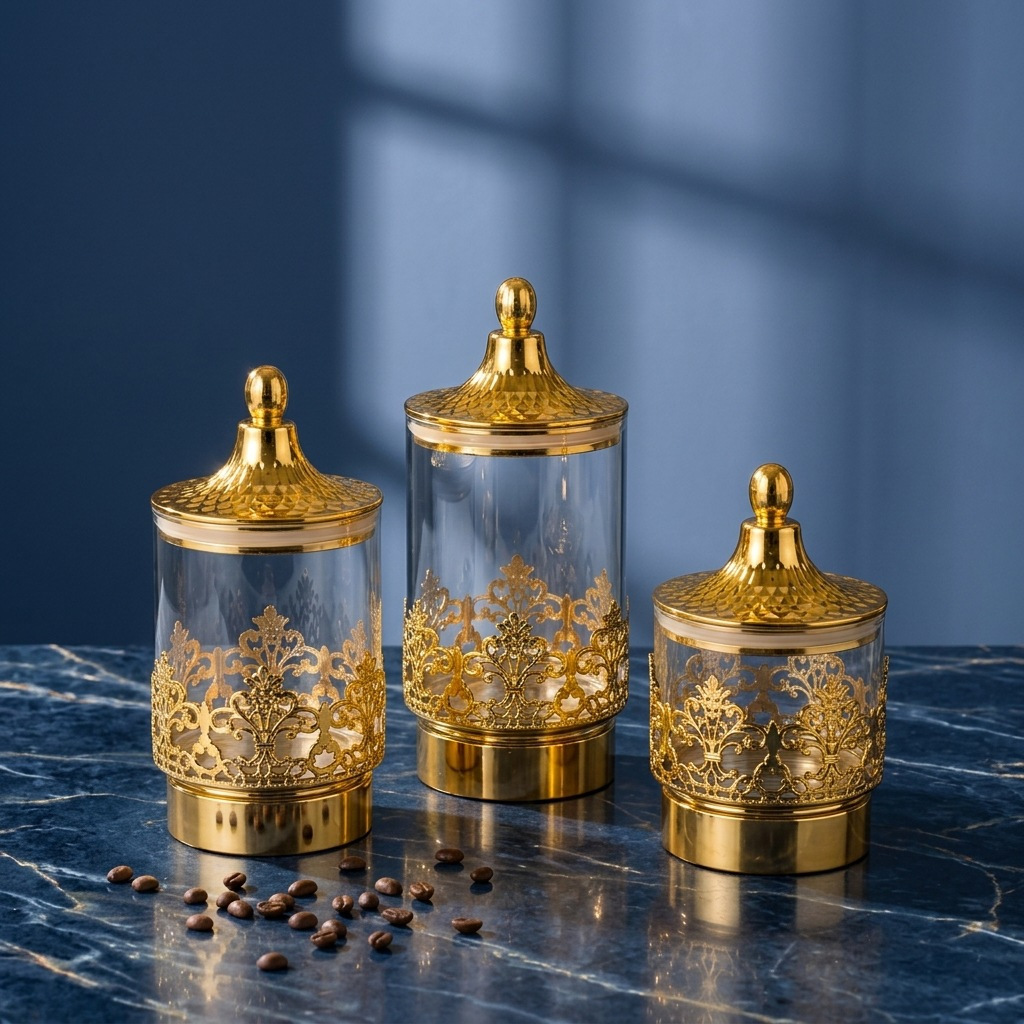 European Transparent Gold-plat - Food Storage For Room ulasan dan harga