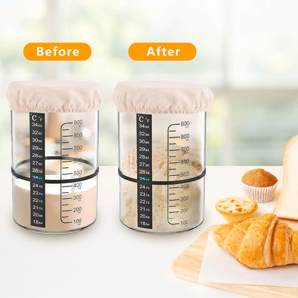 1500/900ml Sourdough Starter J - Food Storage Glass ulasan dan harga