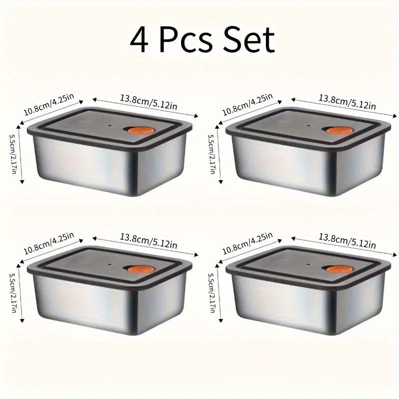 4pc Stainless Steel Food Stora - Set Food Storage ulasan dan harga