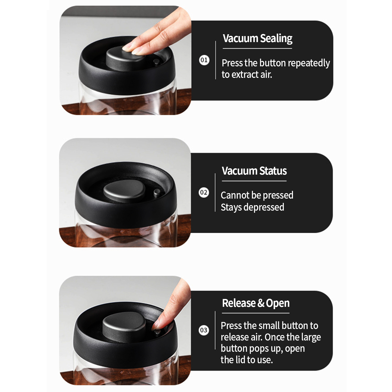 OANKR Vacuum Coffee Canister 5 - Food Storage Jars Airtight ulasan dan harga