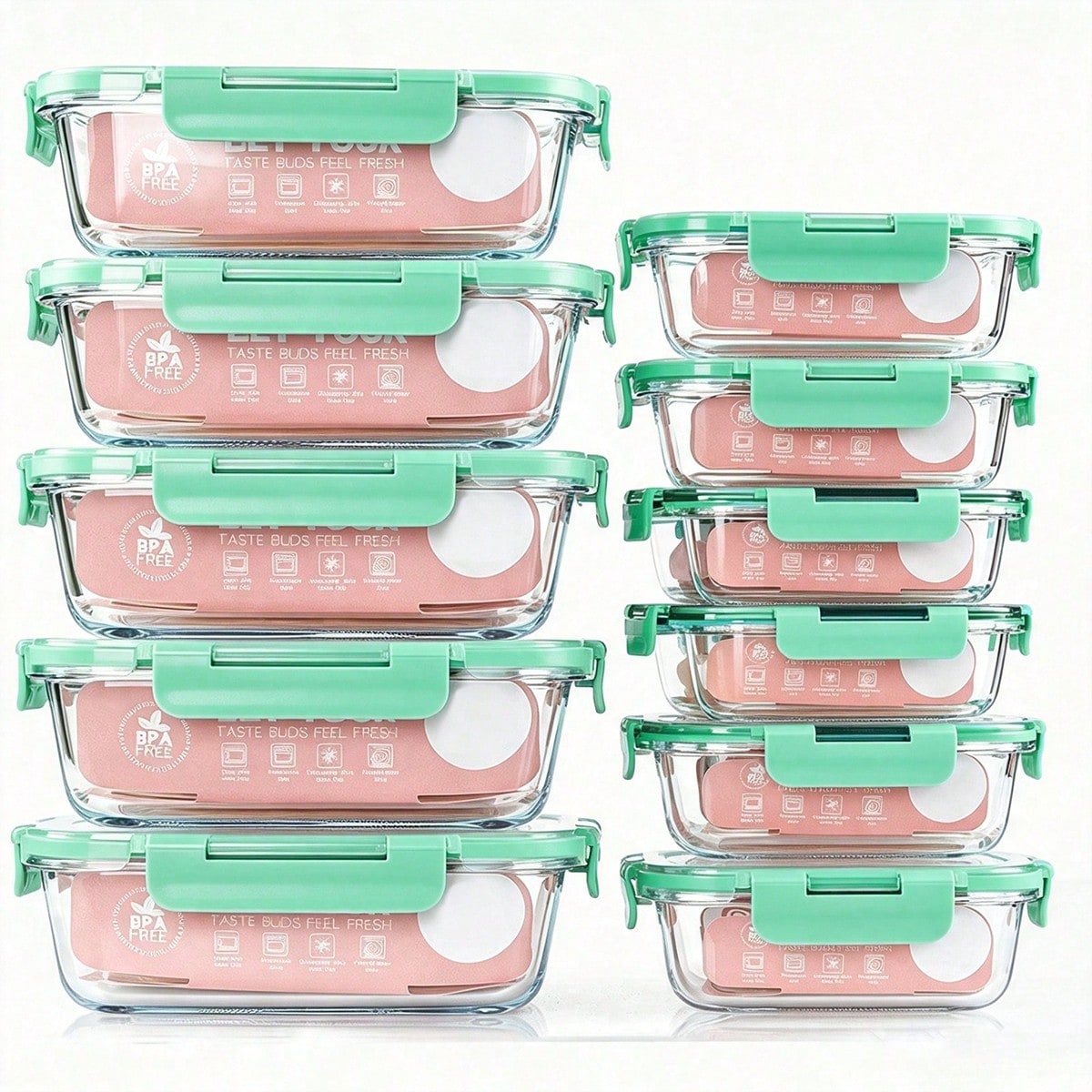 10 Pack Glass Meal Prep Contai - Food Storage Glass ulasan dan harga