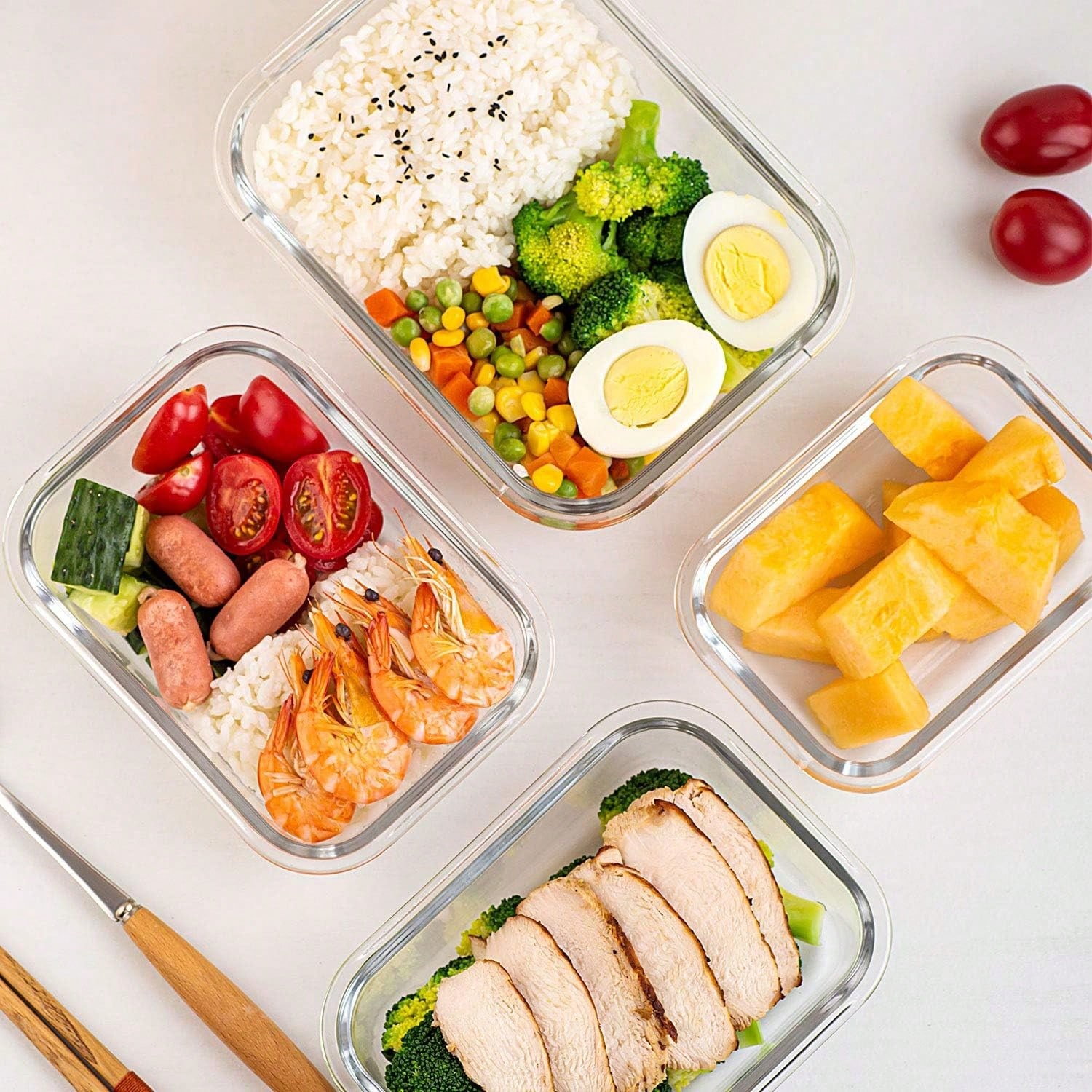 10 Pack Glass Meal Prep Contai - Food Storage Glass ulasan dan harga