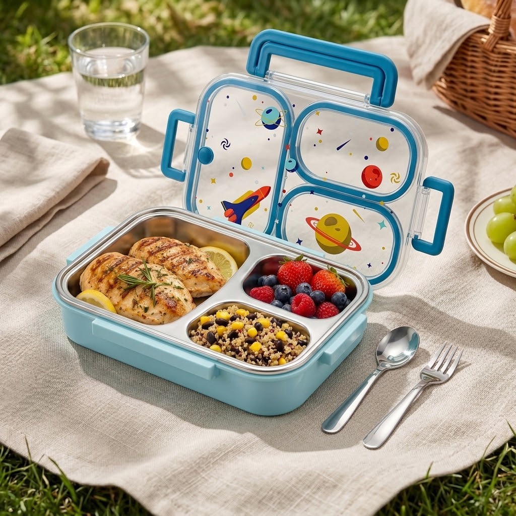 900ML Cute 304 Stainless Steel - Food Storage Dividers ulasan dan harga