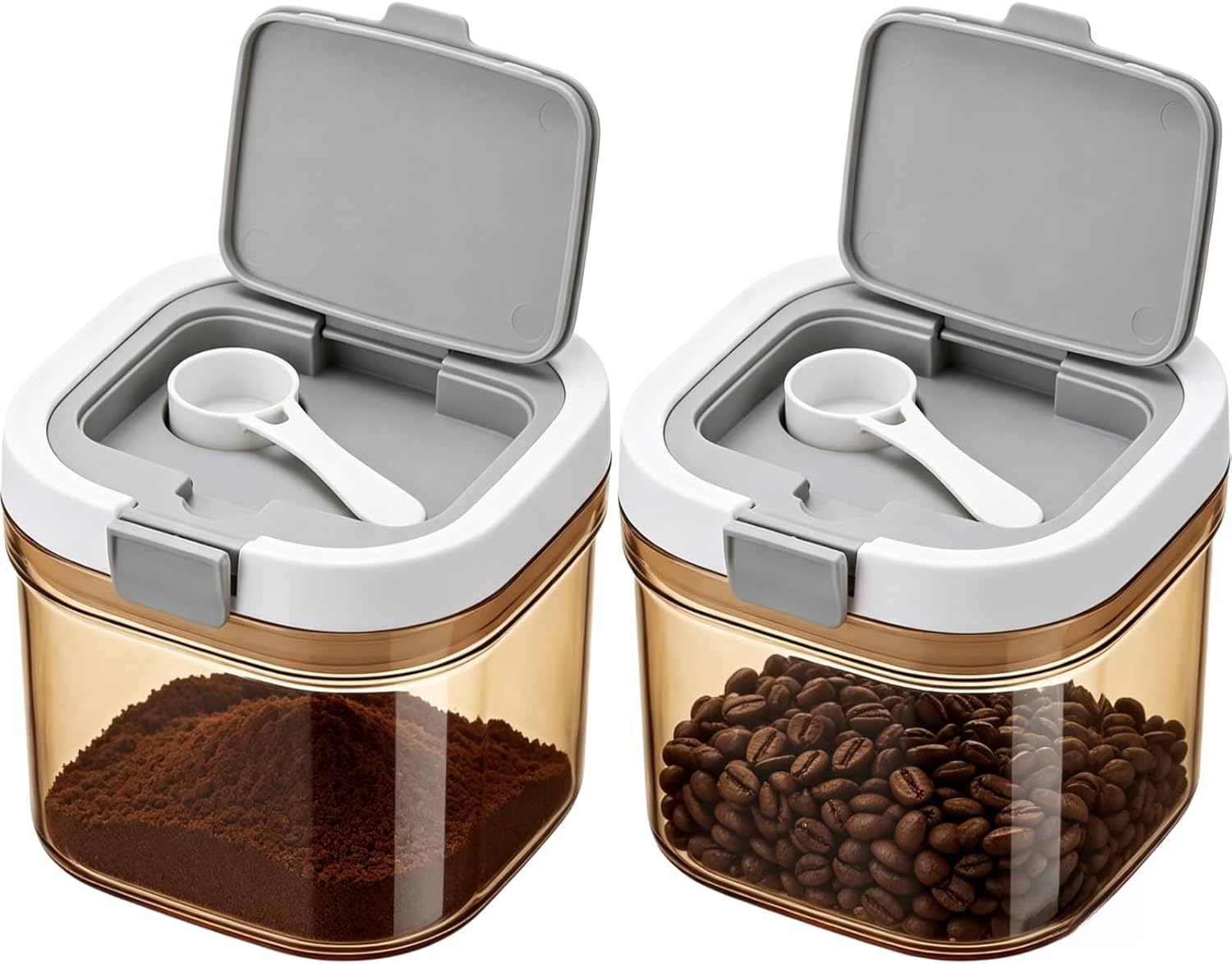 2pcs Coffee Canister with Scoo - Food Storage Jars Airtight ulasan dan harga