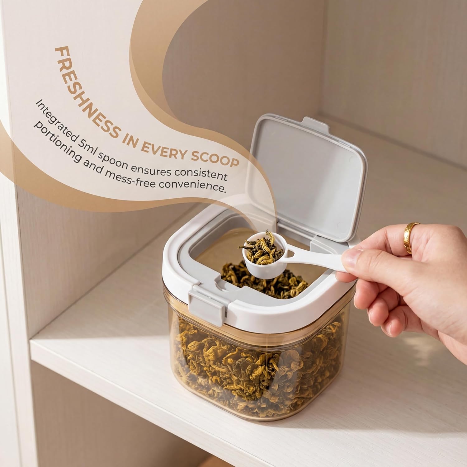 2pcs Coffee Canister with Scoo - Food Storage Jars Airtight ulasan dan harga