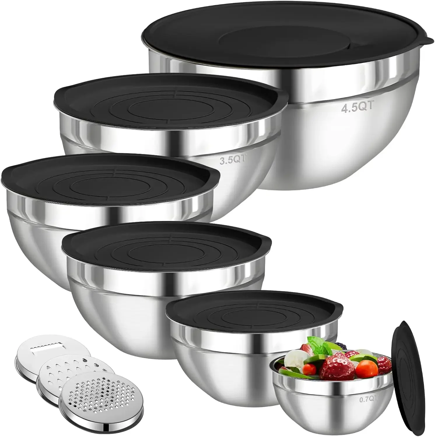 6Pcs Stainless Steel Mixing Bo - Set Food Storage ulasan dan harga