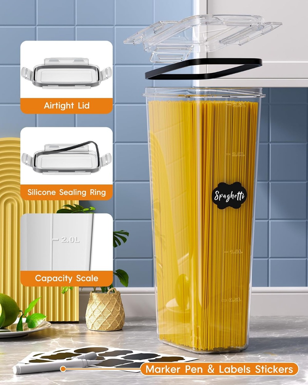 24 PCS Airtight Food Storage C - Food Storage Kitchen ulasan dan harga