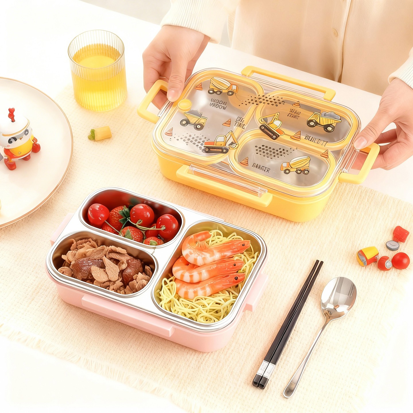 Large Capacity Cartoon Childre - Food Storage Dividers ulasan dan harga