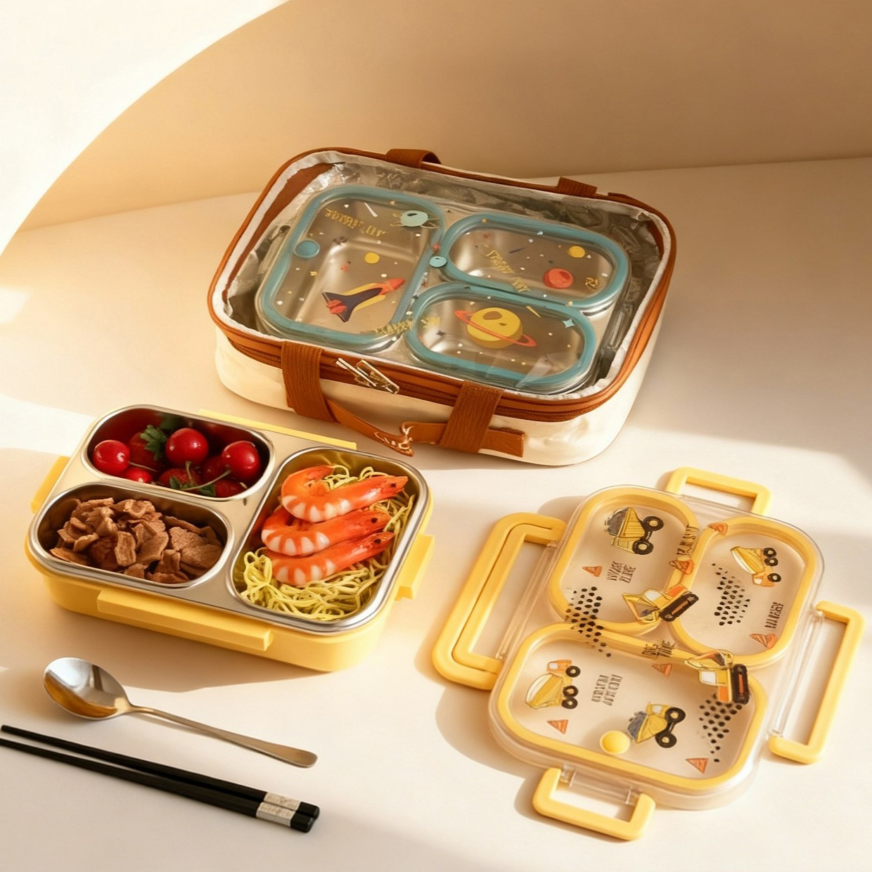Large Capacity Cartoon Childre - Food Storage Dividers ulasan dan harga